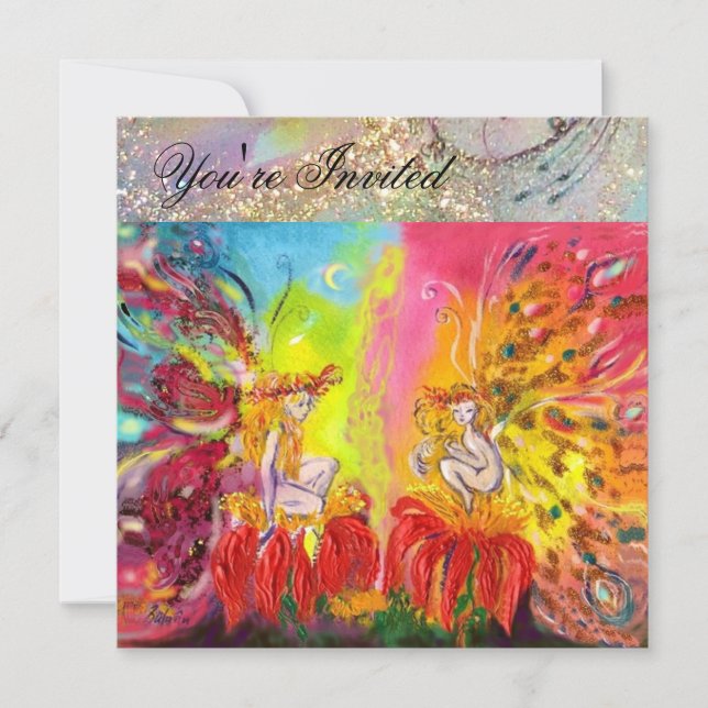 MORGONFAERIOR, Magiska Guldgnistor Inbjudningar (Framsida)