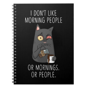 Morgonfolket Moody Kattunge Tired Cat Funny Anteckningsbok