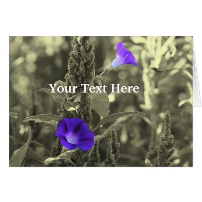 Morgonglasyr, svart- och vitt blomsterkort hälsningskort (Framsidan Horizontal)