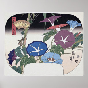 Morgonglorior, Hiroshige, Ukiyo-e Poster