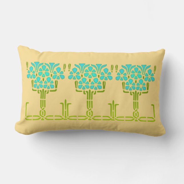 Morgonhärlighet stencilerar kudder lumbarkudde (Framsida)