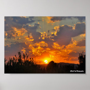 Morgonhimlens soluppgångslandskap poster