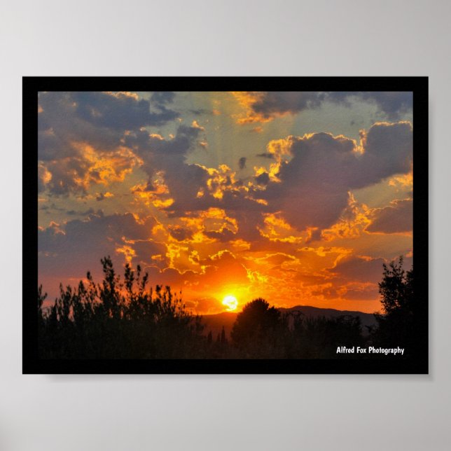 Morgonhimlens soluppgångslandskap poster (Framsidan)