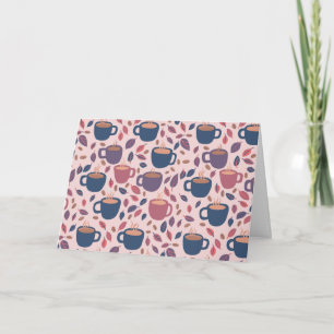 Morgonkaffe Cute Colorful Rosa Mönster ANPASSNINGS Kort