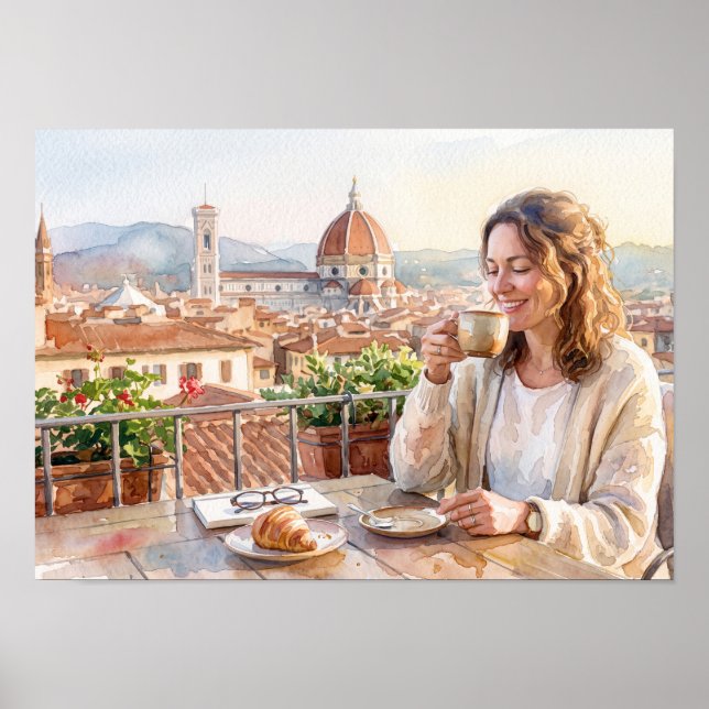Morgonkaffe i Florens Poster (Framsidan)