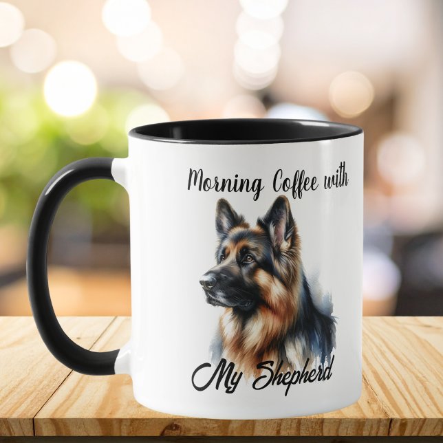 Morgonkaffe med min Shepherd Modern Mugg (Skapare uppladdad)