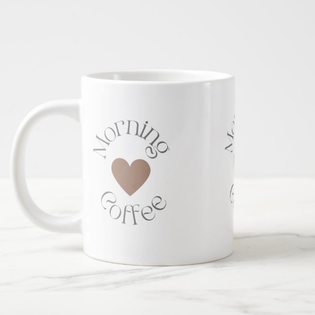 Morgonkaffe, mysigt kaffegåva till kaffeälskare jumbo mugg (Vänster)