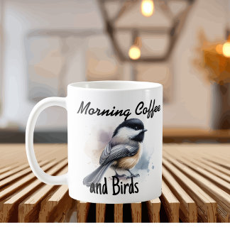 Morgonkaffe och fåglar kaffemugg