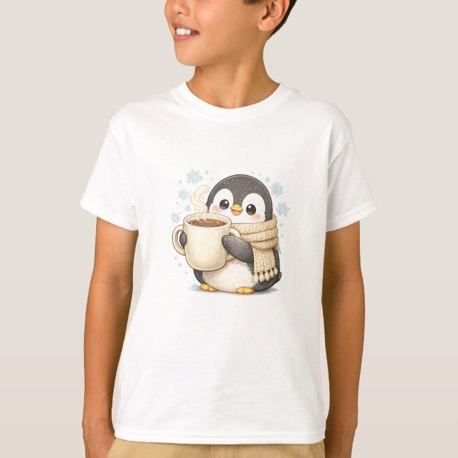 Morgonkaffe Pingvin T Shirt (Framsida)