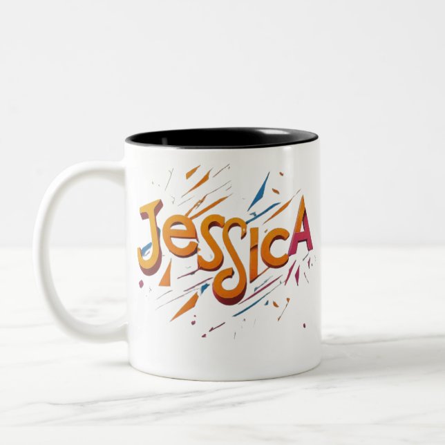 morgonkaffe till Arbetande Dam Två-Tonad Mugg (Vänster)