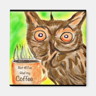 Morgonkaffe uggla magnet