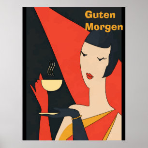 Morgonkaffe Vintage Dam Poster