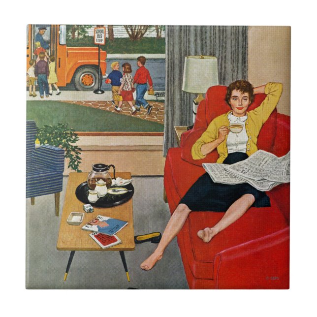 Morgonkaffeavbrott Kakelplatta (Framsidan)