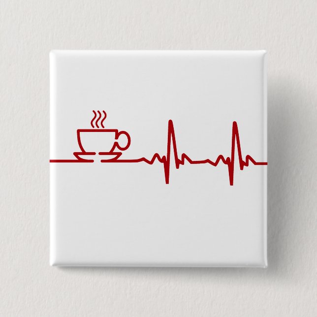 Morgonkaffehjärtslag EKG Knapp (Framsida)