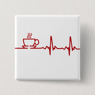 Morgonkaffehjärtslag EKG Knapp