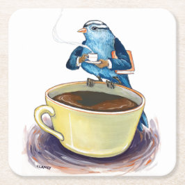 Morgonkaffetwitter Underlägg Papper Kvadrat