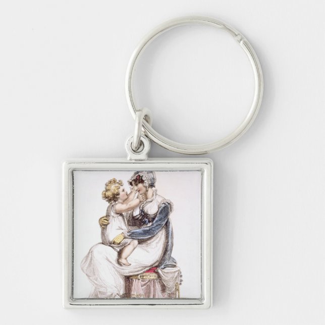 Morgonklänningen, mode pläterar från Ackermanns Fyrkantig Silverfärgad Nyckelring (Framsidan)