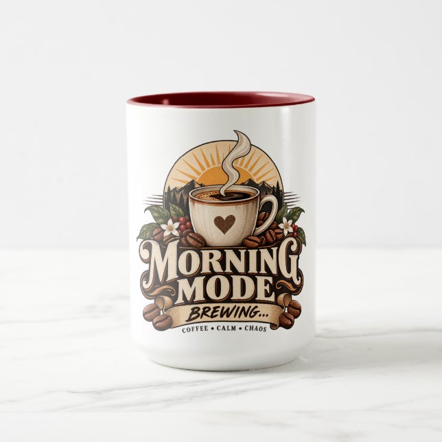 Morgonläge Brygger Kaffe Älskare Vintage Kaffe  Mugg (Center)