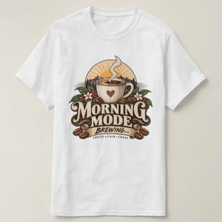 Morgonläge Brygger Kaffe Älskare Vintage Kaffe T Shirt