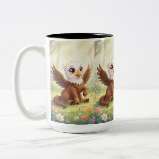 Morgonmagi med en Baby Eagorse Två-Tonad Mugg