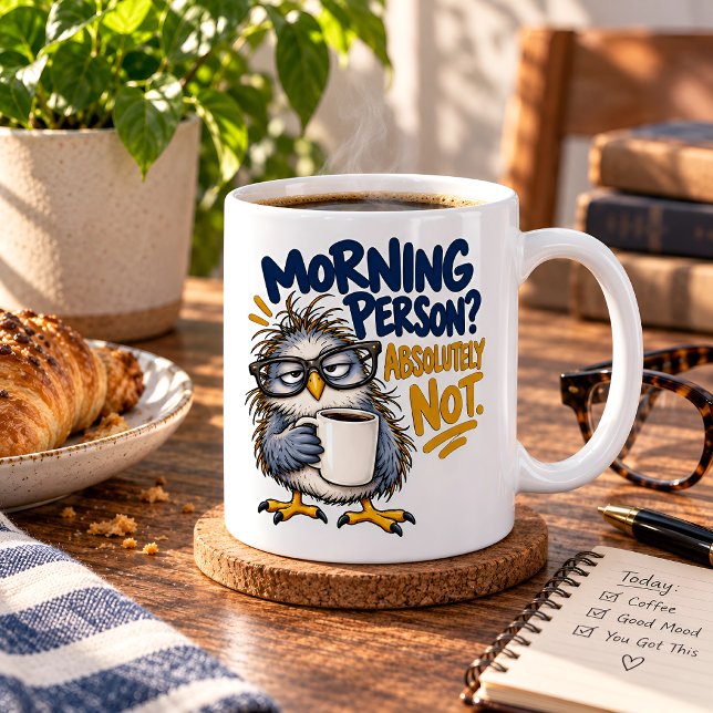 Morgonmänniska Absolut Inte Rolig Ugglas Kaffe Mug Kaffemugg (Skapare uppladdad)