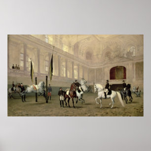 Morgonövning i Hofreitschule Poster