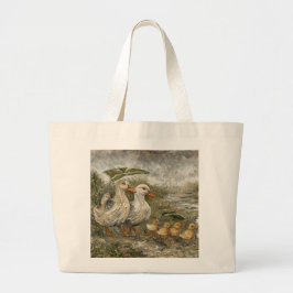 Morgonpendling Whimsical Farmhouse Anka Regnig Dag Jumbo Tygkasse