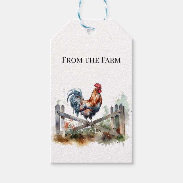 Morgonprakt: Akvarelltupp, anpassningsbar Presentetikett (Framsidan)