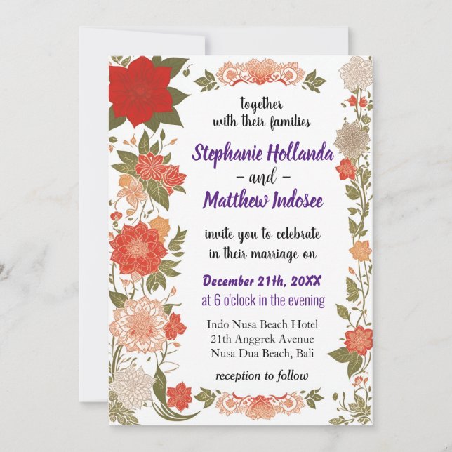 Morgonprakt i "Matrimoniala unioners tapet" - Inbjudningar (Framsida)