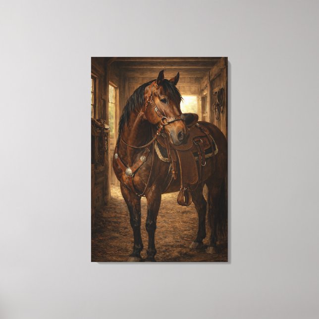 Morgonritt | Hästkonst | Sträckt canvas (Framsida)