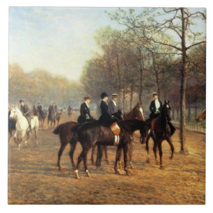 Morgonritten som är rutten ror, Hyde parken, 1894 Kakelplatta