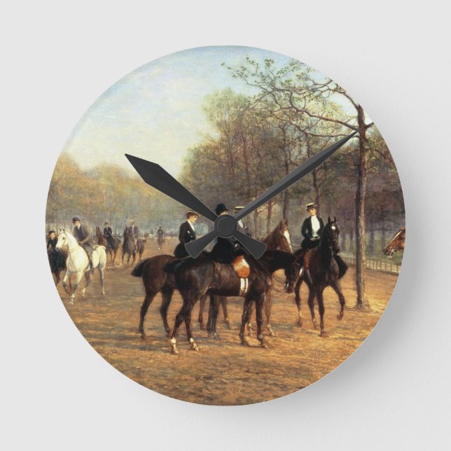 Morgonritten som är rutten ror, Hyde parken, 1894 Rund Klocka (Framsida)