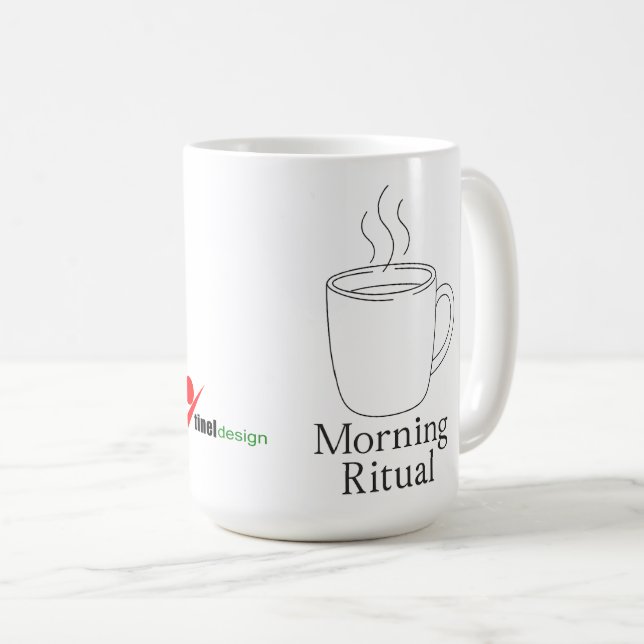 "Morgonritual" Minimalist Kaffemugge | Enkel Li Kaffemugg (Framsida höger)