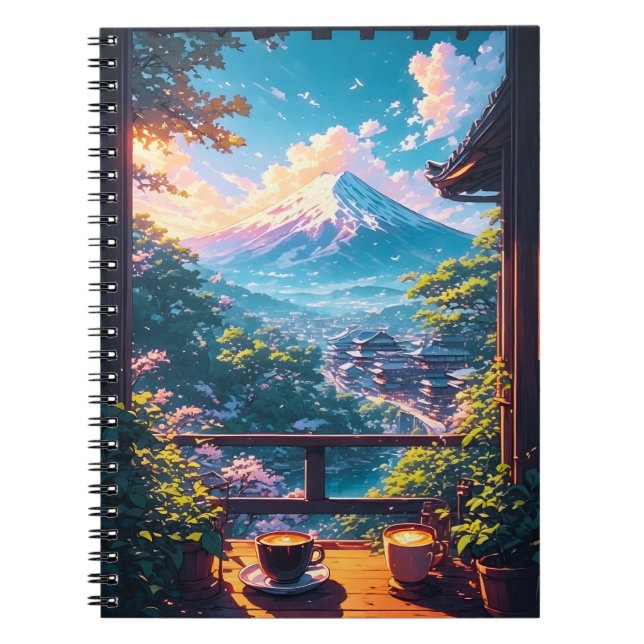 Morgonro över Fuji Anteckningsbok (Framsidan)
