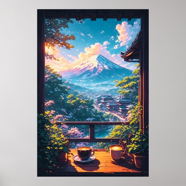 Morgonro över Fuji Poster (Framsidan)