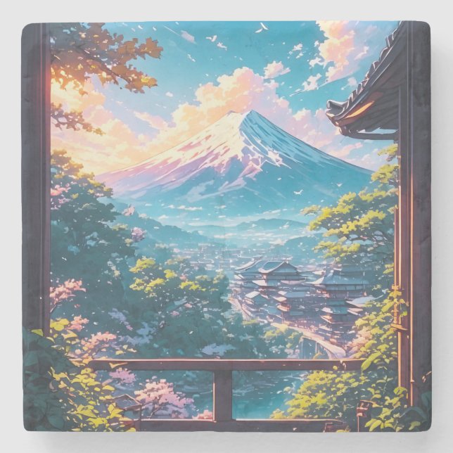 Morgonro över Fuji Stenunderlägg (Framsidan)