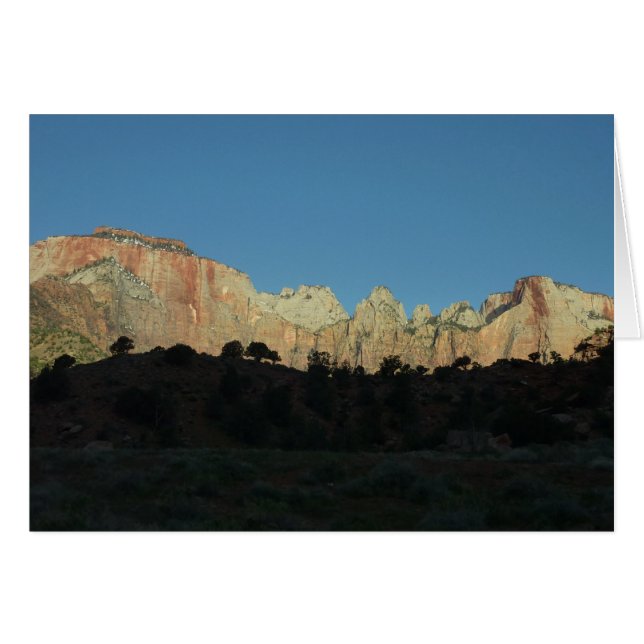 Morgonrött Sten i Zion nationalpark Hälsningskort (Framsidan Horizontal)