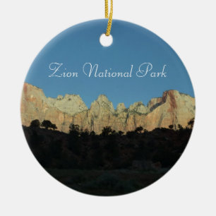 Morgonrött Sten i Zion nationalpark Julgransprydnad Keramik