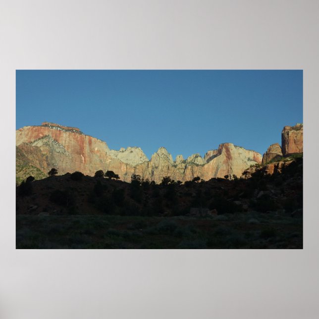 Morgonrött Sten i Zion nationalpark Poster (Framsidan)