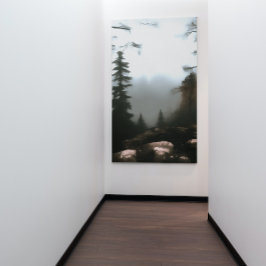 Morgonskogen Fog utanför landskapsbilden i Bäck Canvastryck