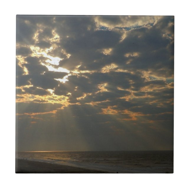 Morgonsol och hav kakelplatta (Framsidan)