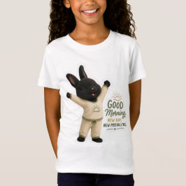 Morgonsträckande kanin dekal t shirt