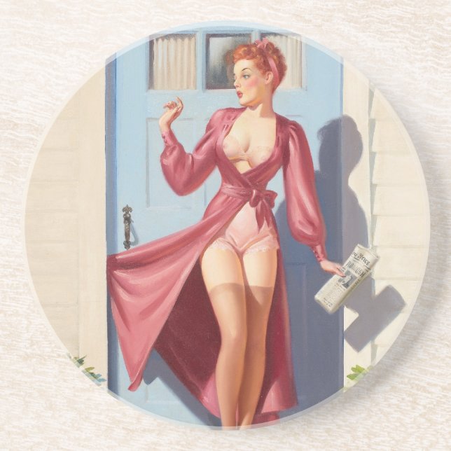 Morgontidning Pin-Up Flicka Underlägg (Framsidan)