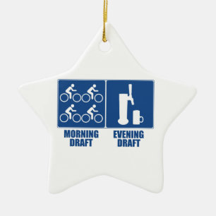 Morgonutkast, kvällsutkast julgransprydnad keramik
