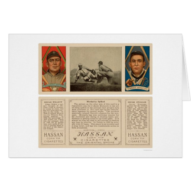Moriarty Spiked Tigers Baseball 1912 Hälsningskort (Framsidan Horizontal)