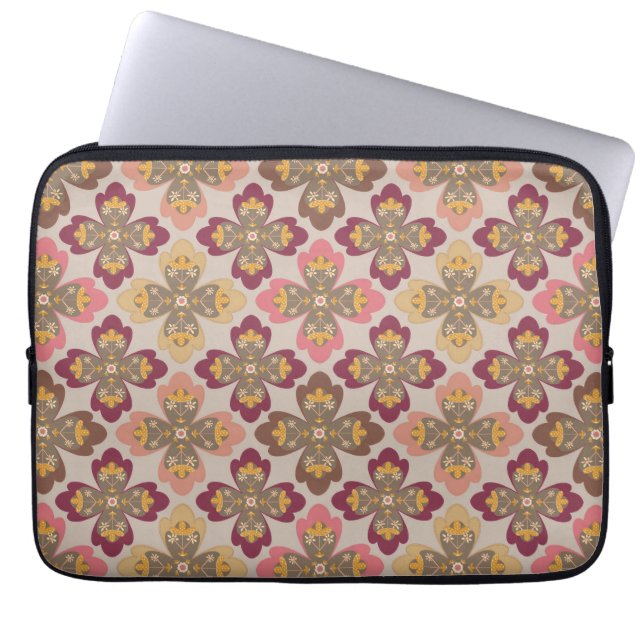 Morieve Collection Lyxig blommönstrad laptopsydd Laptop Fodral (Framsidan)
