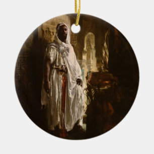 Morisk höuptman Afrikansk konst målning porträtt Julgransprydnad Keramik