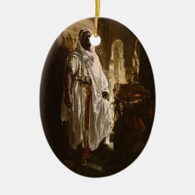 Morisk höuptman Afrikansk konst målning porträtt Julgransprydnad Keramik (Framsidan)