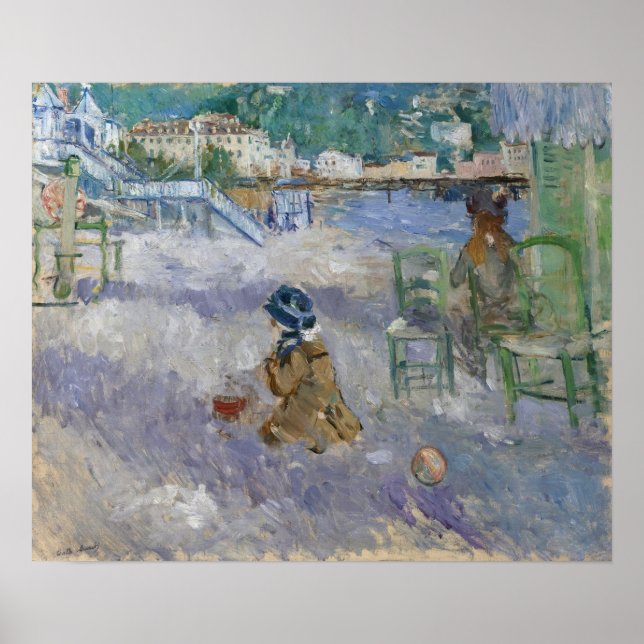Morisot - Beach i Nice 1882 Poster (Framsidan)