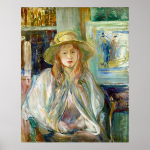 Morisot - flicka i en rå hatt 1892 poster